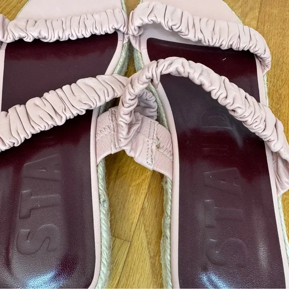 STAUD Maya Ruched Slide Espadrille Sandal in Pink Blush. EUC. 40 (9, 9.5, 10) - Picture 6 of 14